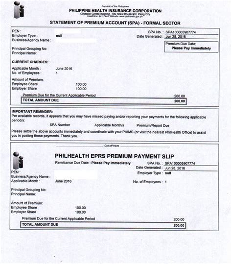 statement of premium account spa philhealth|Statement of Premium Accounts (SPA) Required Prior to PhilHealth.